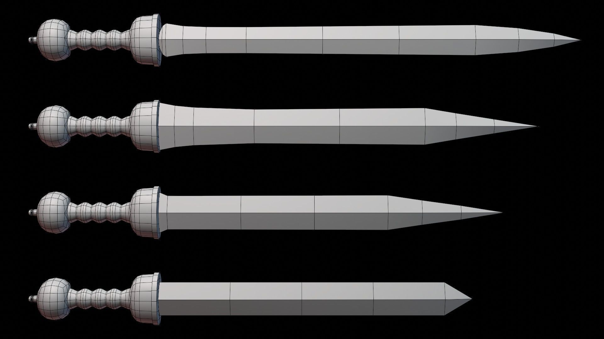 Roman Legionary Sword Gladius Low-poly 3D model_11