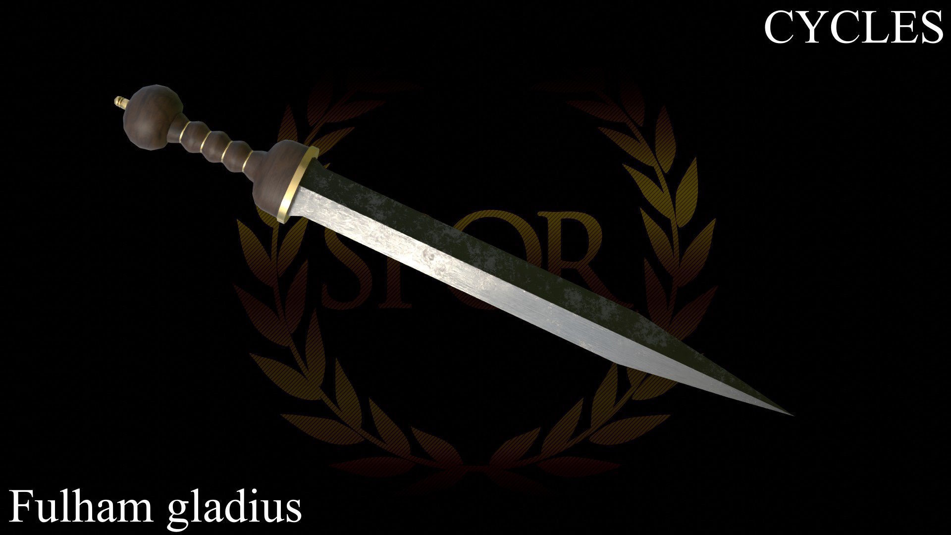 Roman Legionary Sword Gladius Low-poly 3D model_7