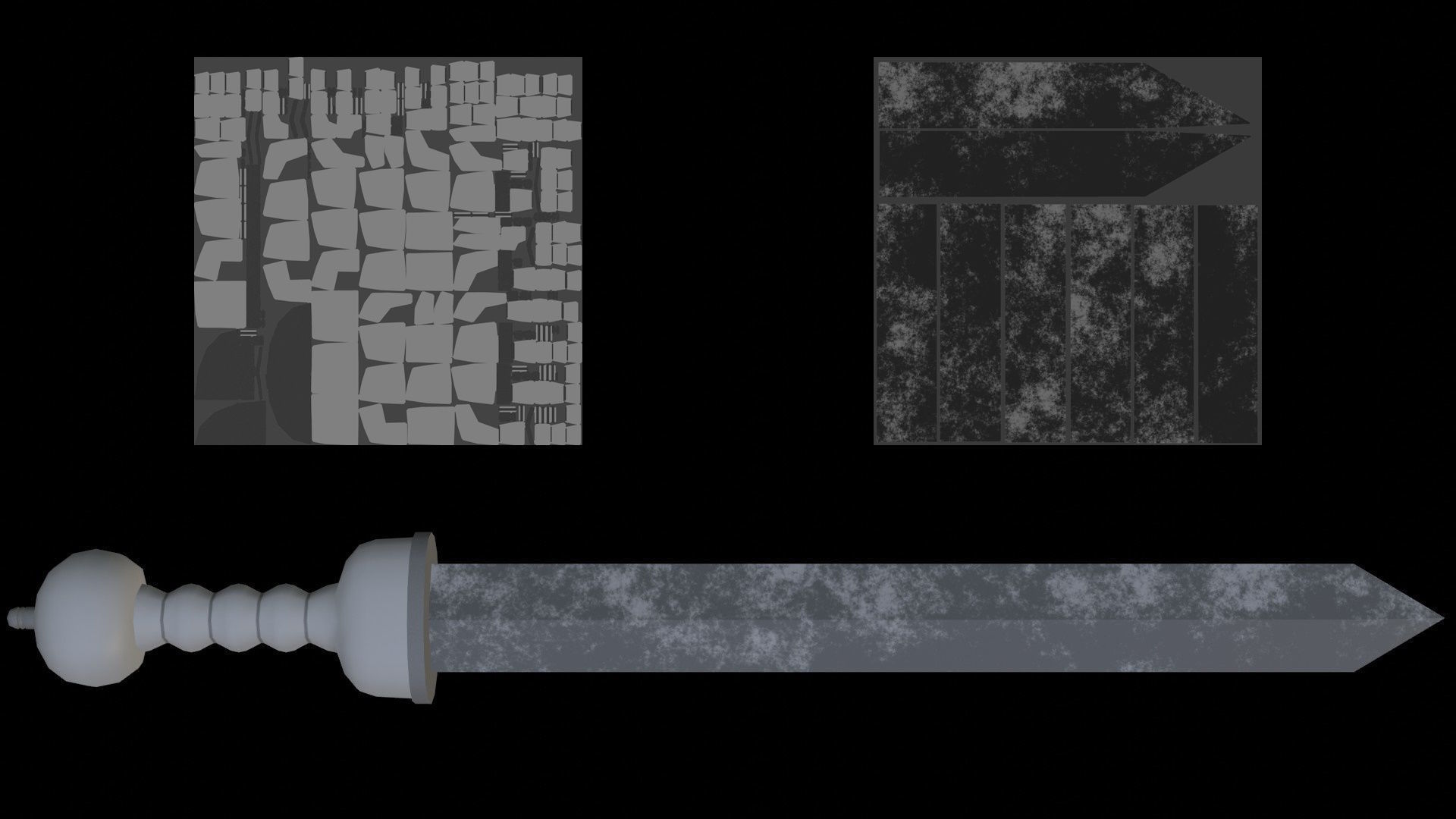 Roman Legionary Sword Gladius Low-poly 3D model_15