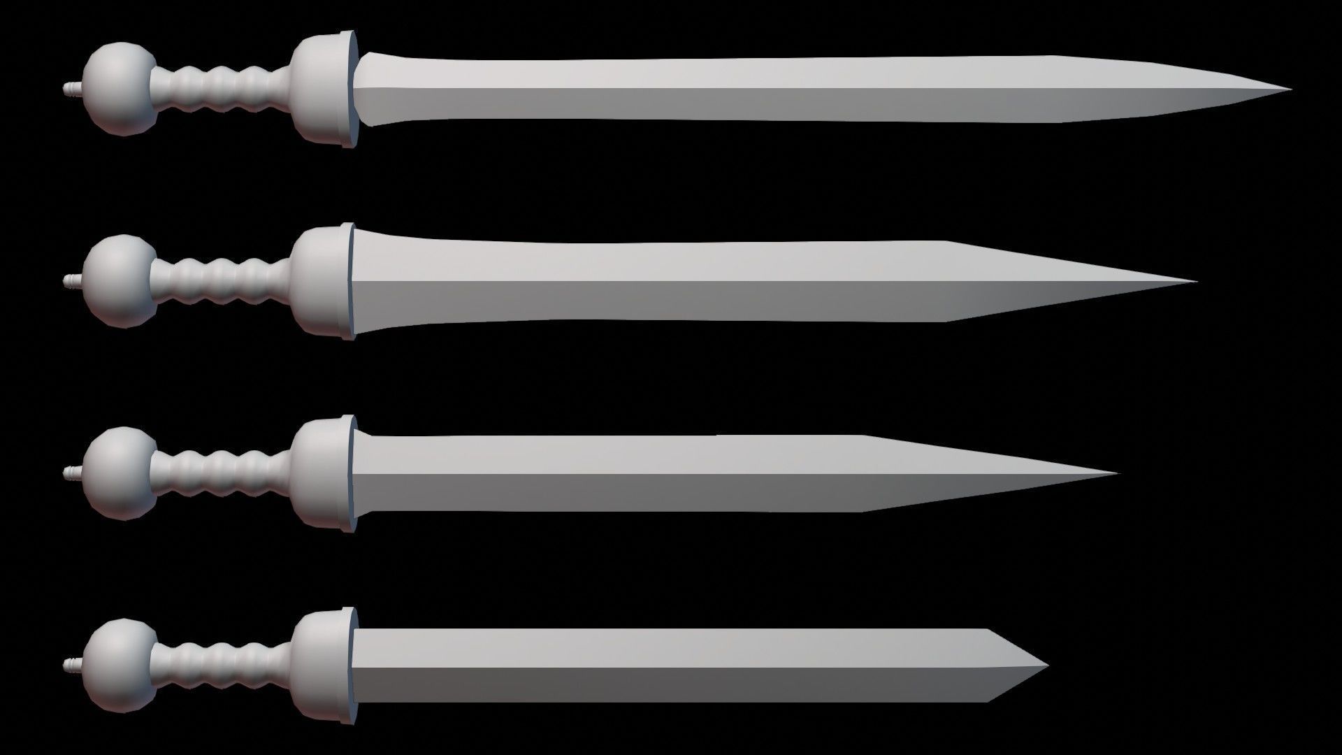 Roman Legionary Sword Gladius Low-poly 3D model_10