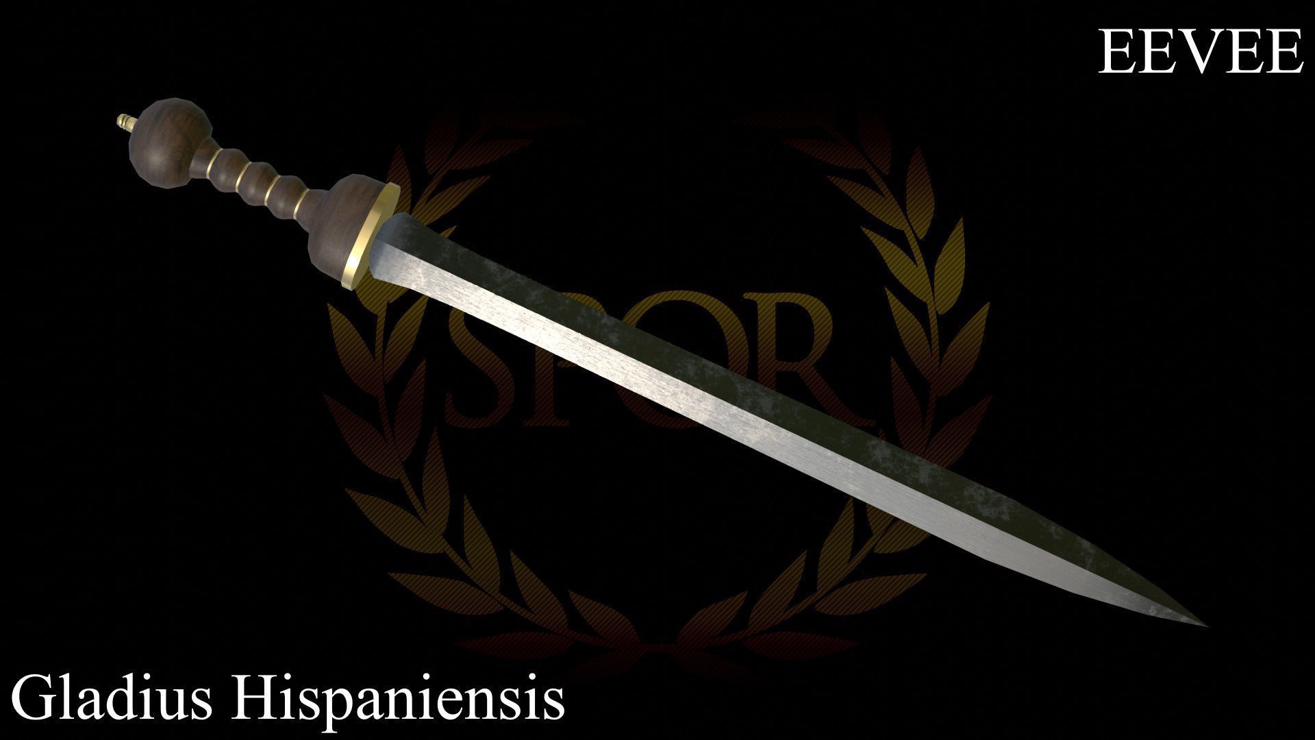 Roman Legionary Sword Gladius Low-poly 3D model_2