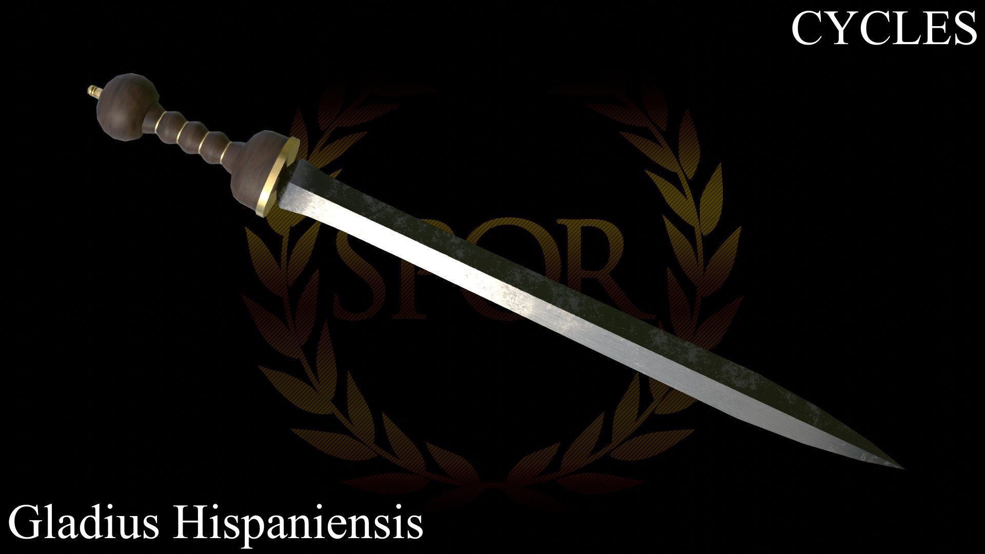 Roman Legionary Sword Gladius Low-poly 3D model_3