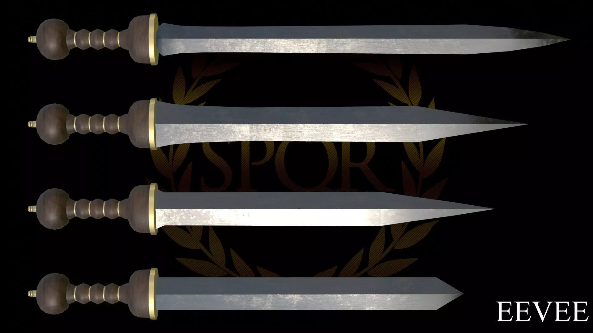 Roman Legionary Sword Gladius Low-poly 3D model_0