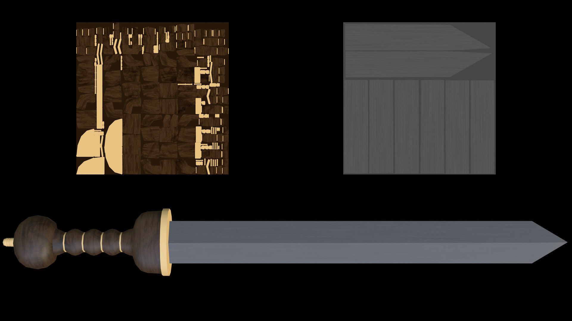 Roman Legionary Sword Gladius Low-poly 3D model_13