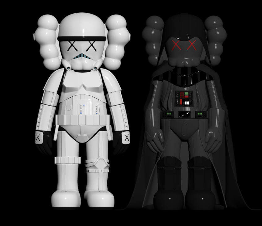 WARS Stormtrooper Darth Vader 3D model Low-poly 3D model_1