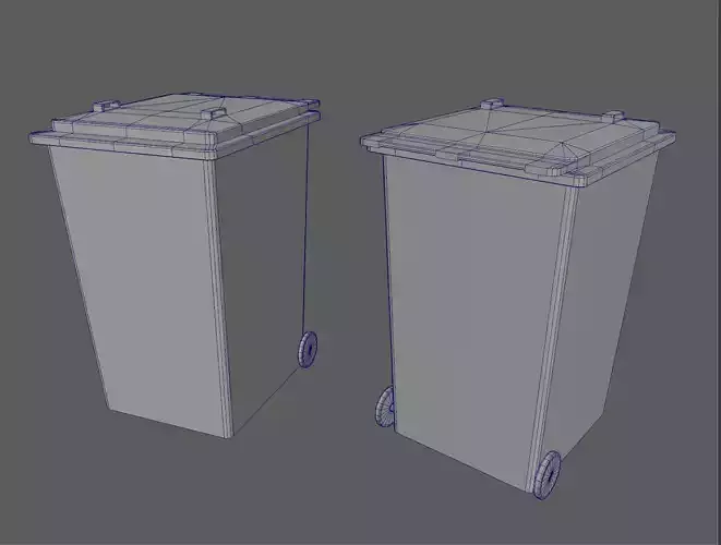 Low poly trash bin