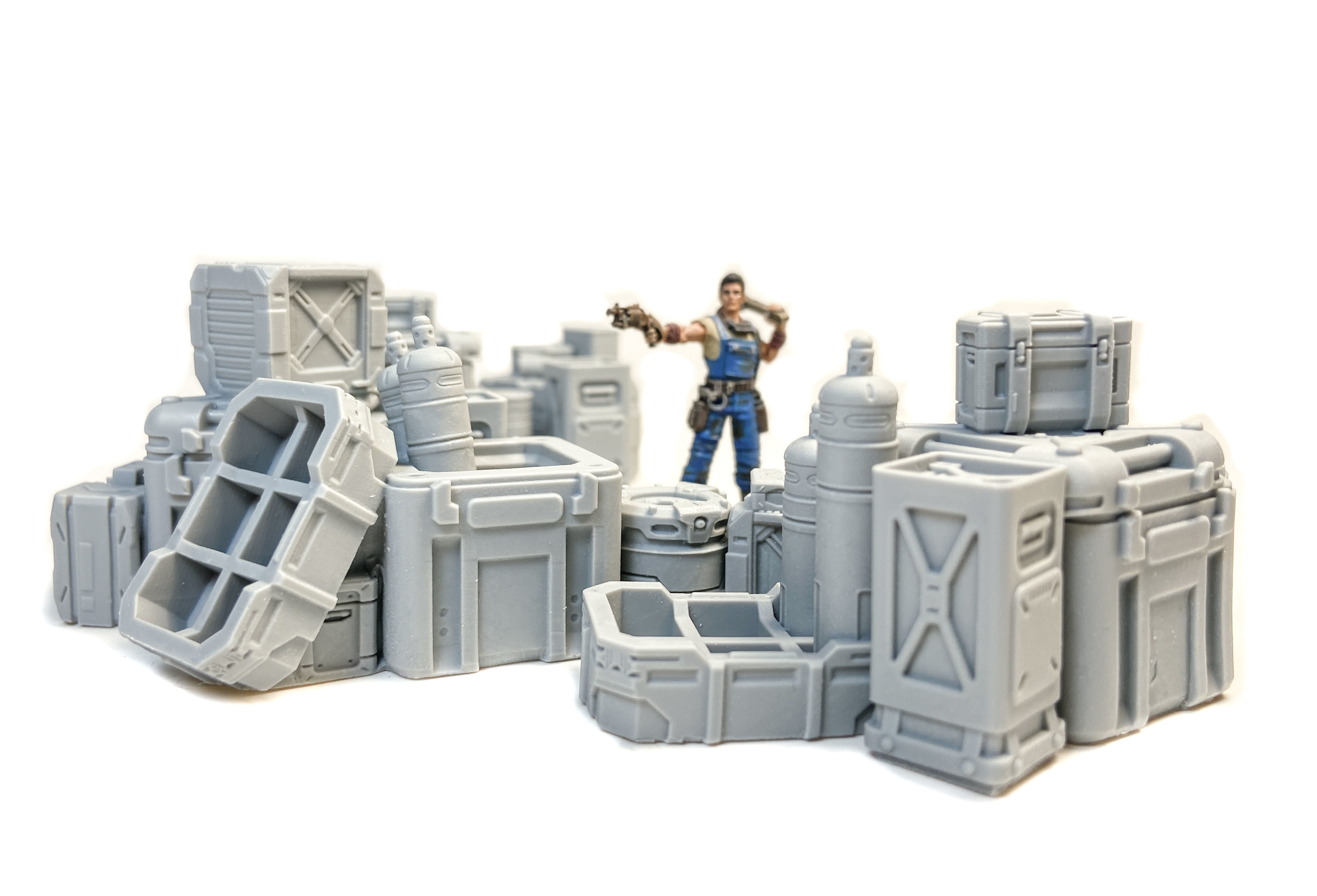 Space hangar barricades 3D print model_3