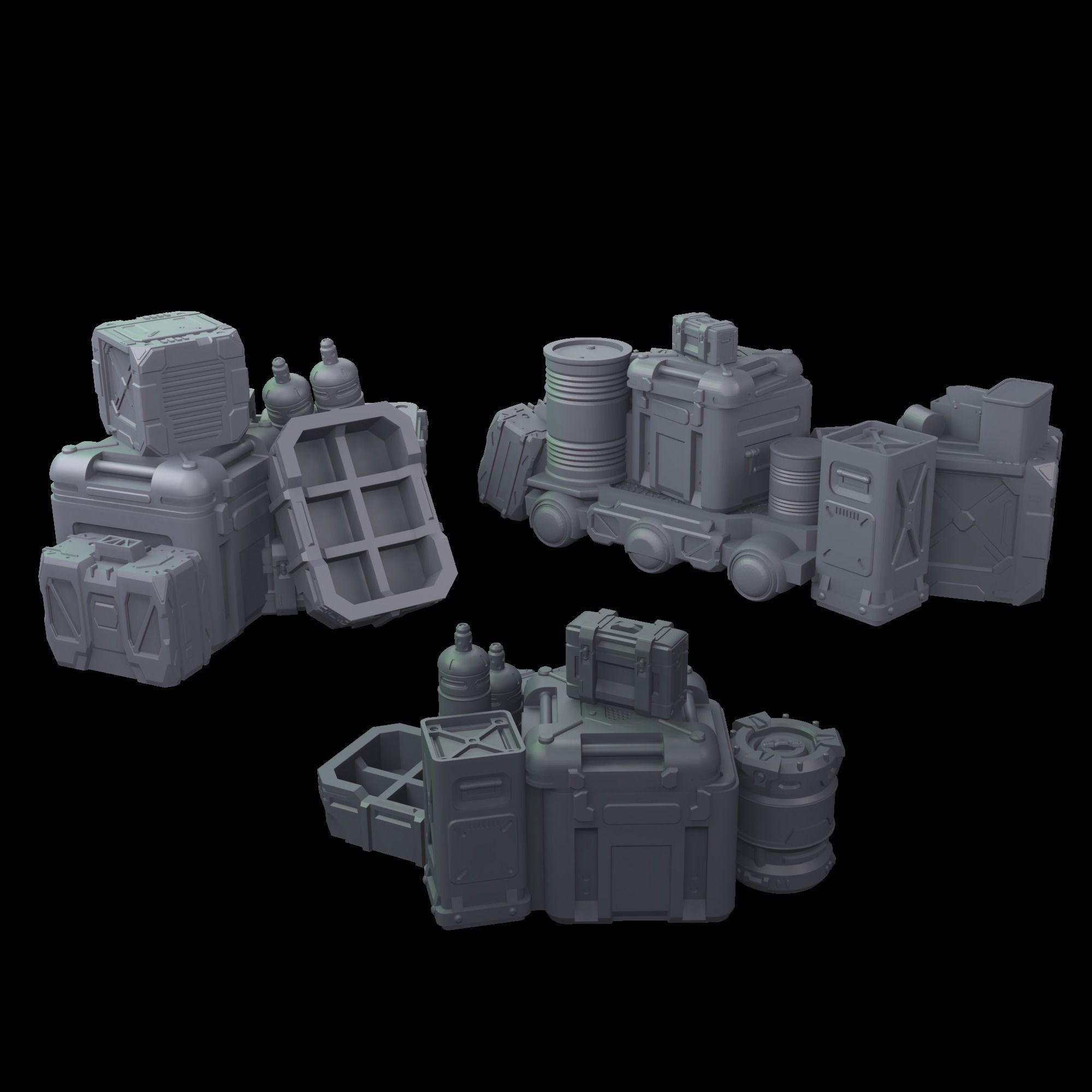Space hangar barricades 3D print model_6