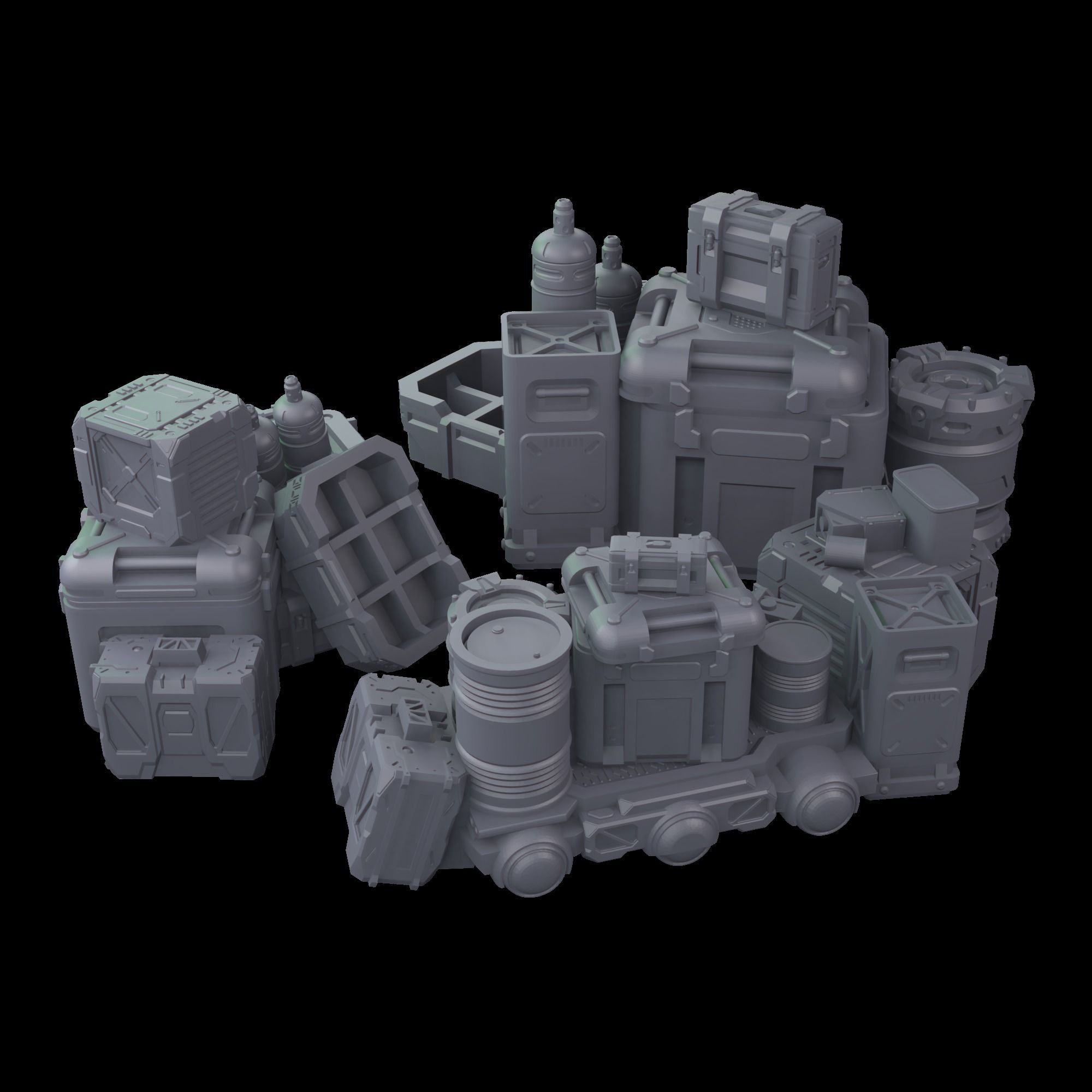 Space hangar barricades 3D print model_8