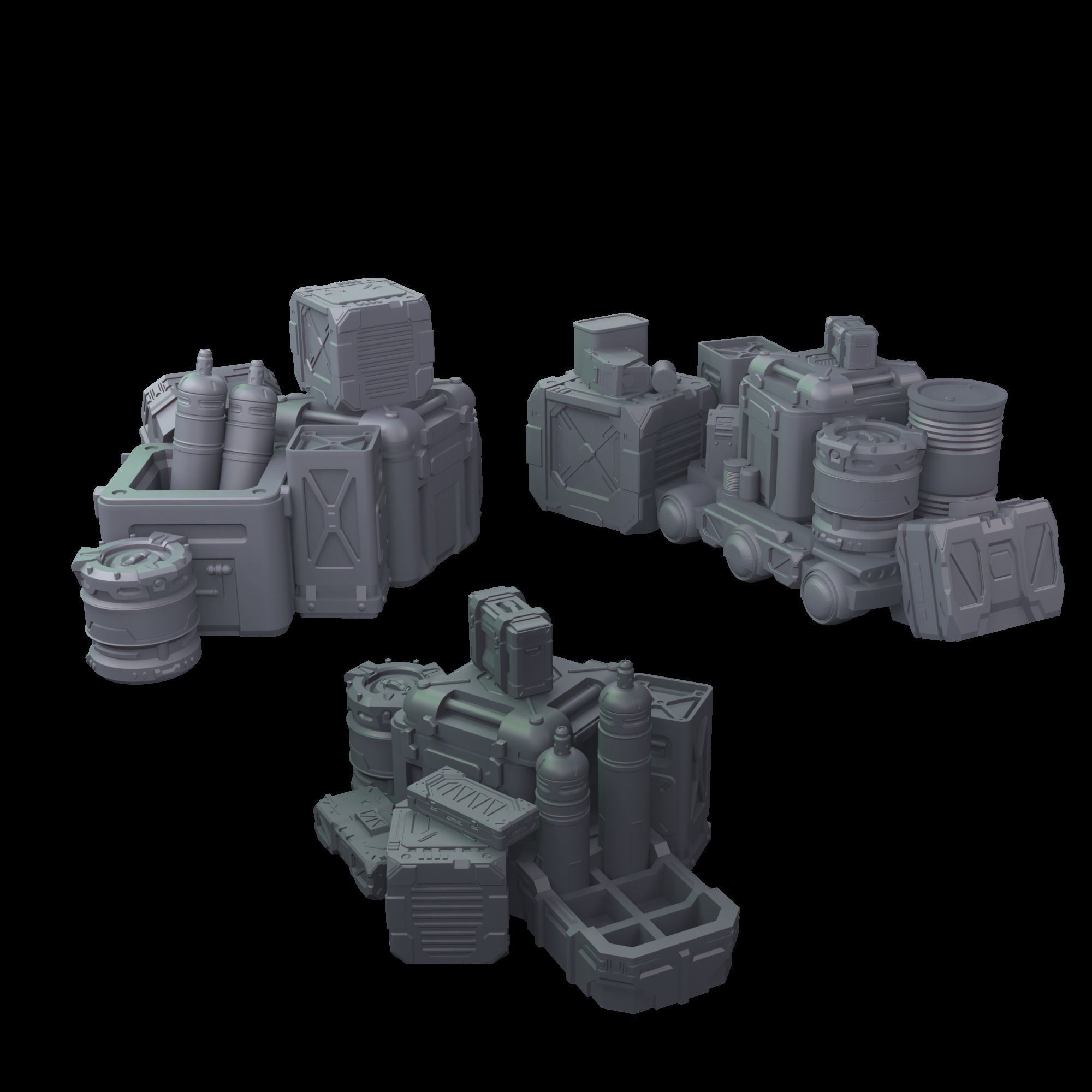 Space hangar barricades 3D print model_5