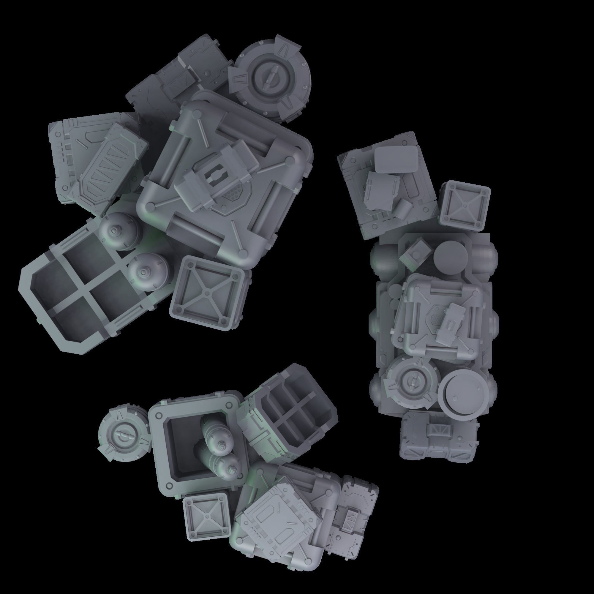 Space hangar barricades 3D print model_7