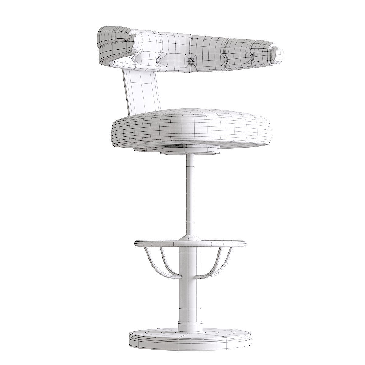 Bar Stool Low-poly 3D model_6