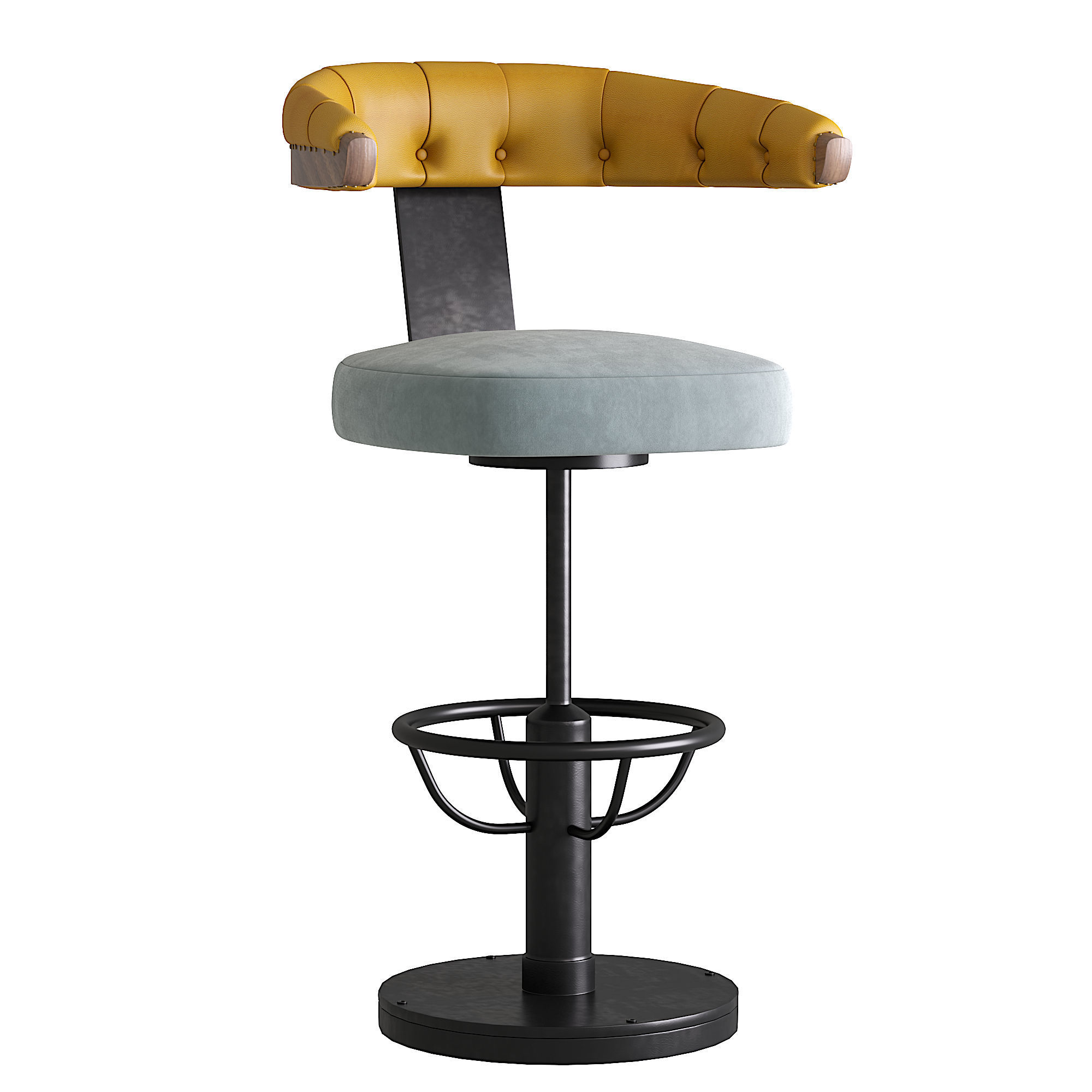 Bar Stool Low-poly 3D model_5