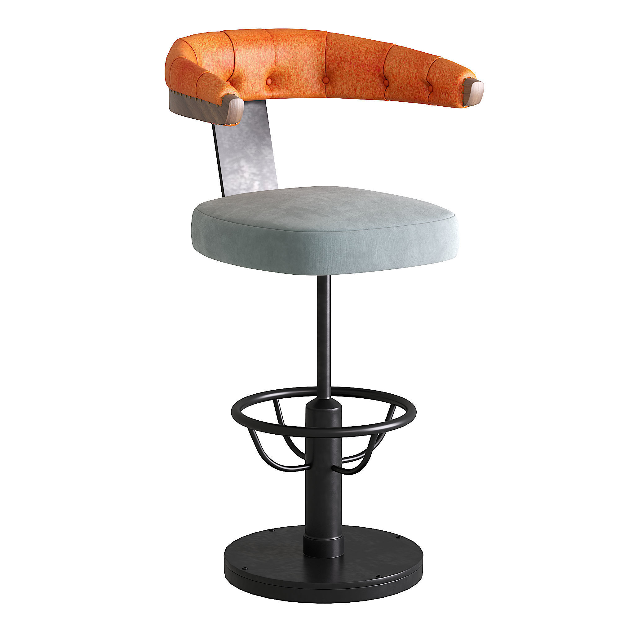 Bar Stool Low-poly 3D model_2