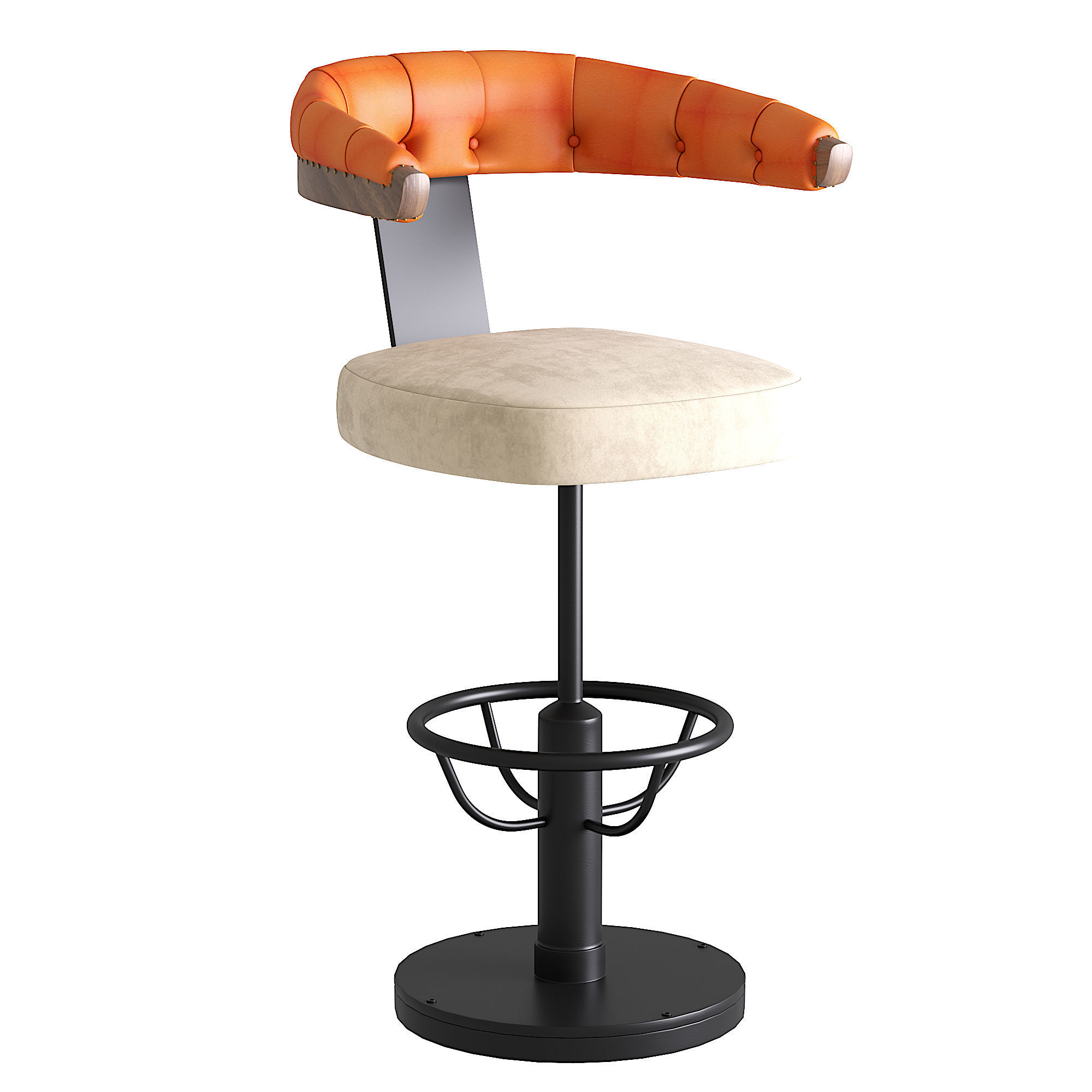 Bar Stool Low-poly 3D model_3