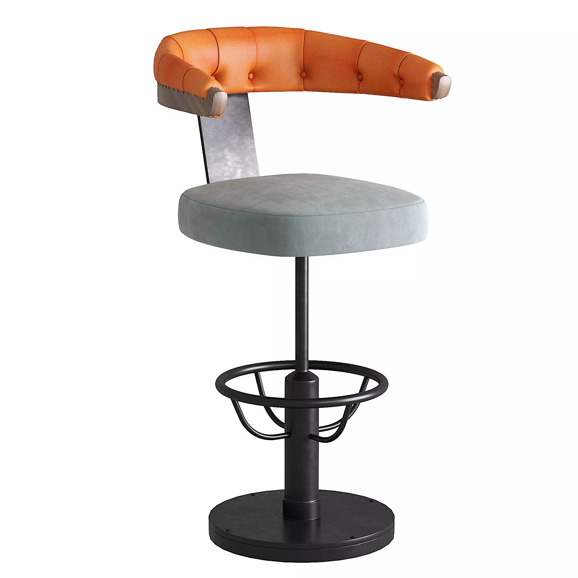 Bar Stool Low-poly 3D model_0