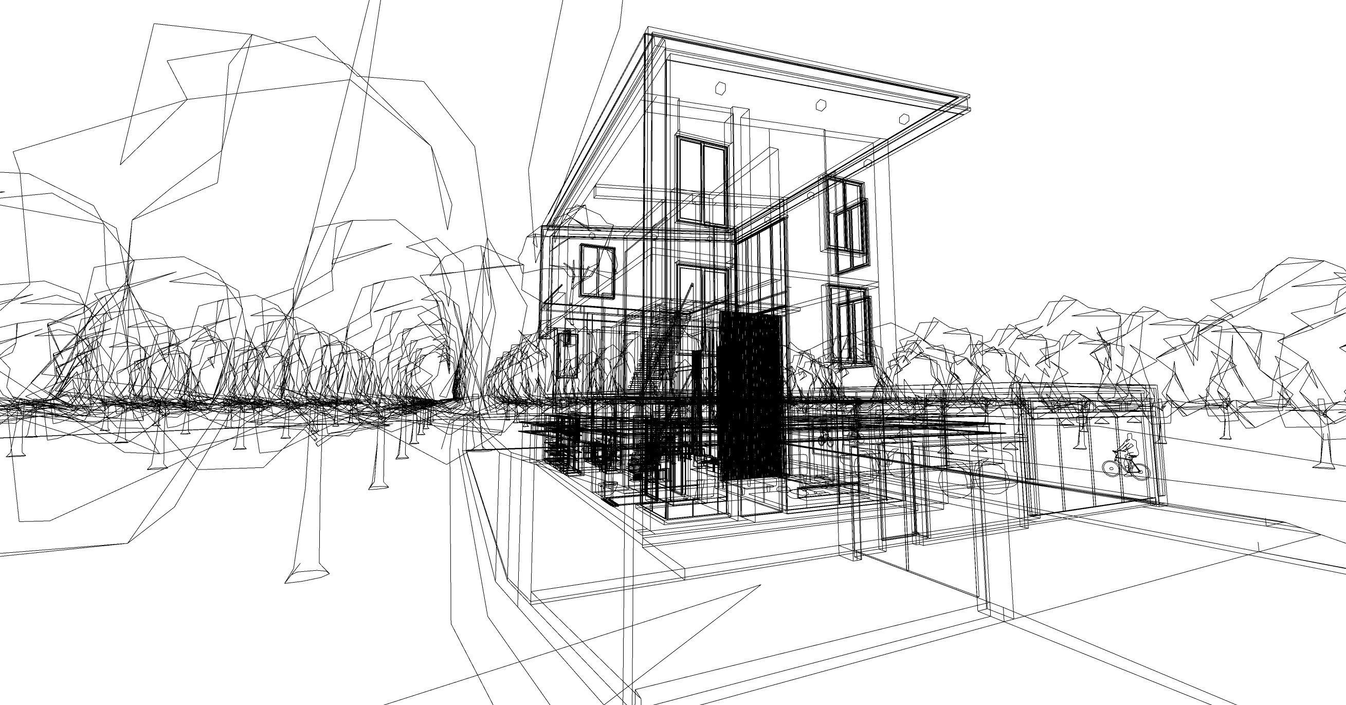 Modern One Family House 3D model_15