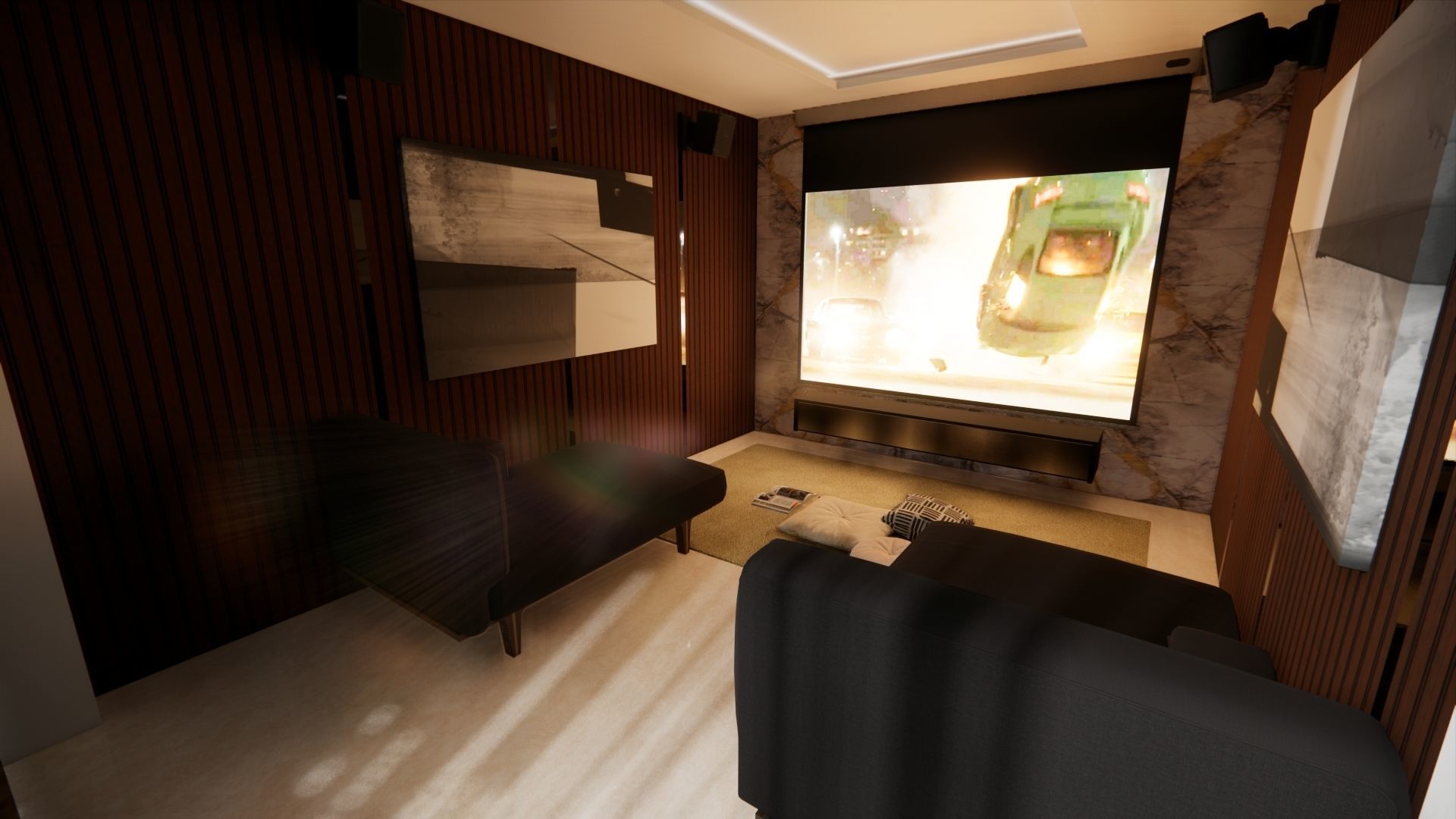 Modern One Family House 3D model_7