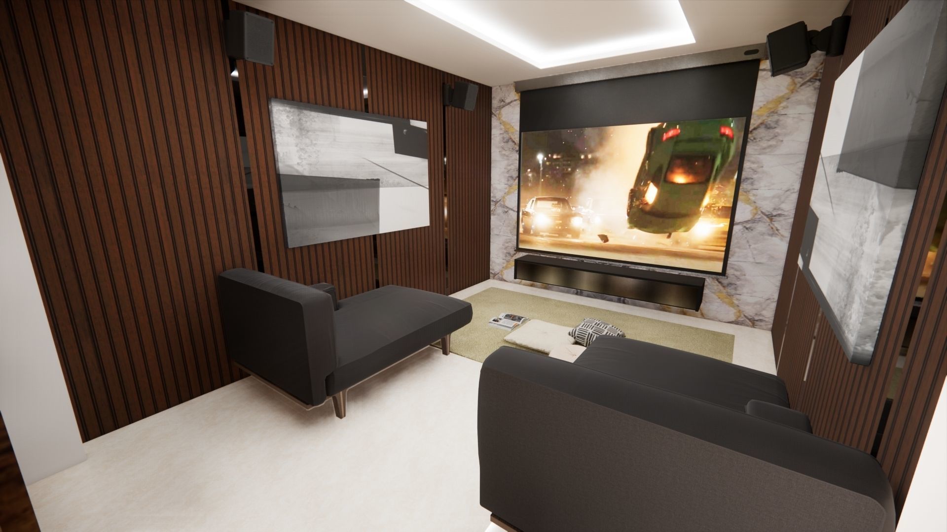 Modern One Family House 3D model_6