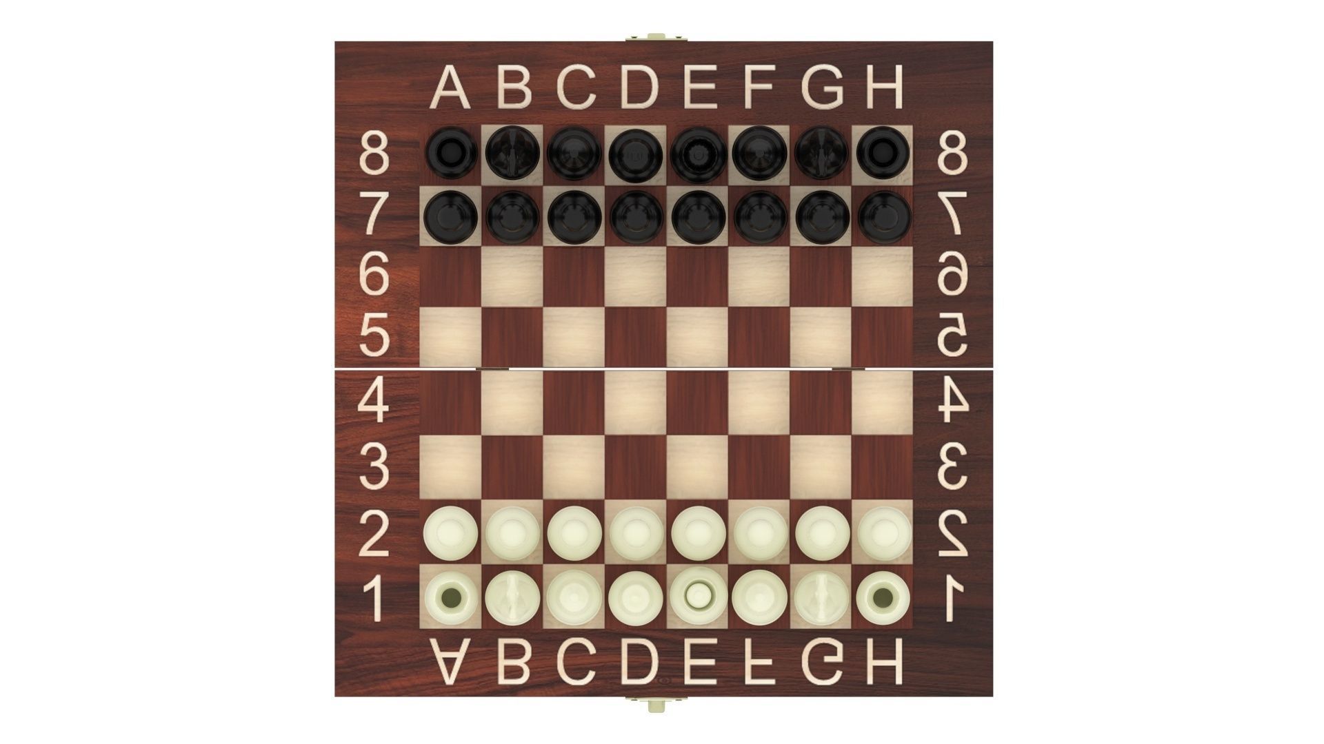 Chess Figures On Chess Board 3D model_13