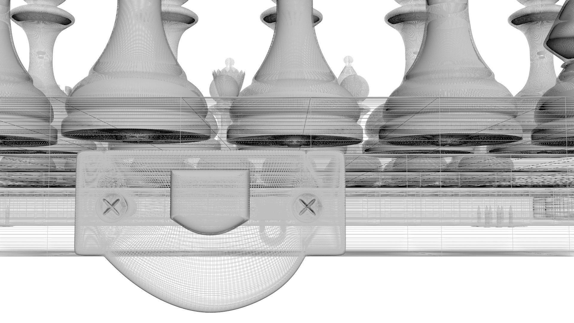 Chess Figures On Chess Board 3D model_21