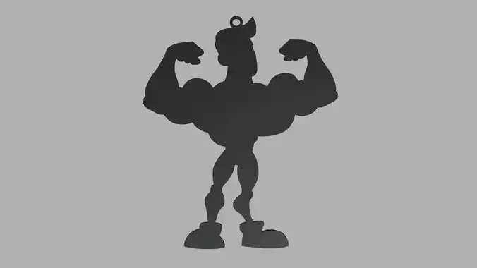 Body Building Key Ring Chain 02 3D model