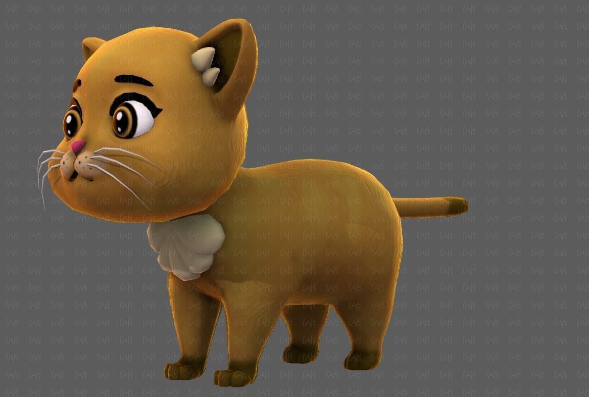 Cat Cartoon V05 Low-poly 3D model_24