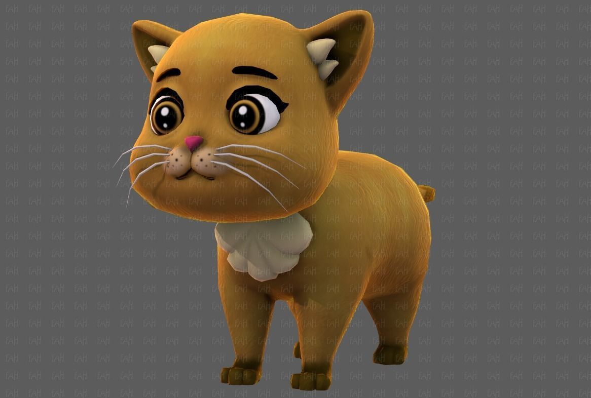 Cat Cartoon V05 Low-poly 3D model_43