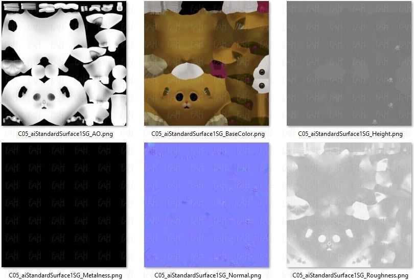 Cat Cartoon V05 Low-poly 3D model_46