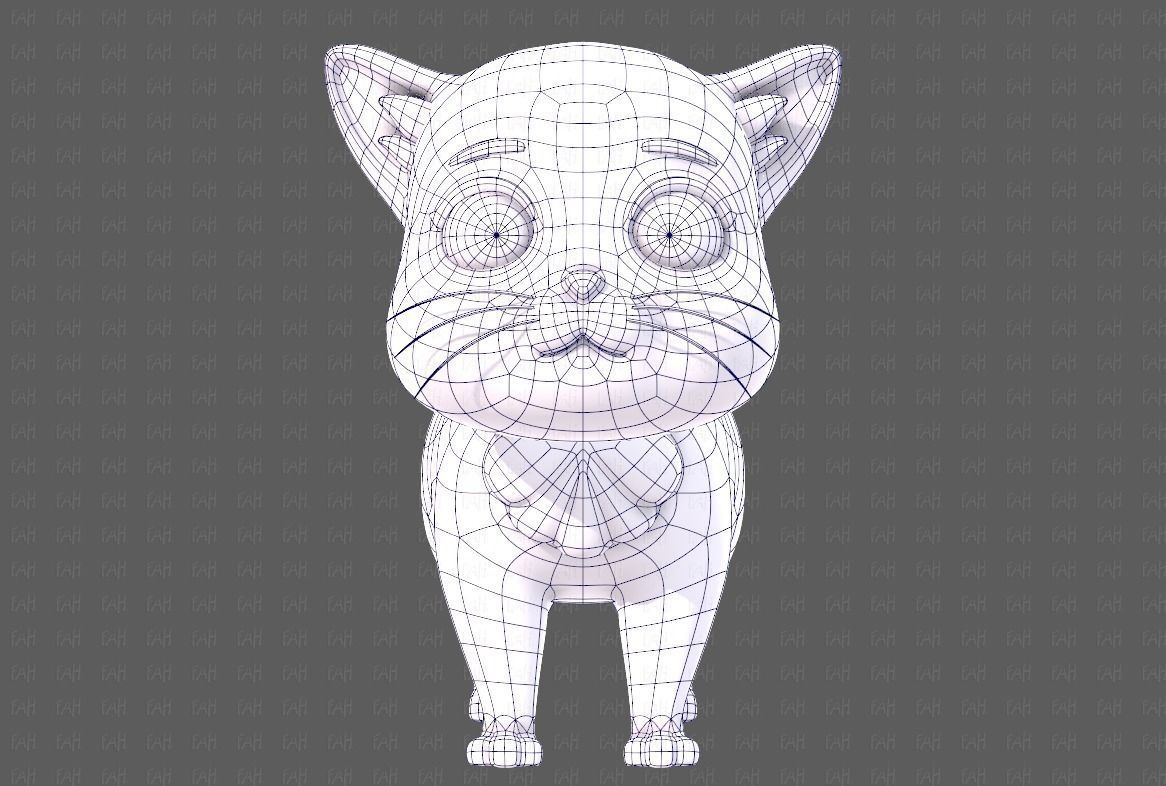 Cat Cartoon V05 Low-poly 3D model_9