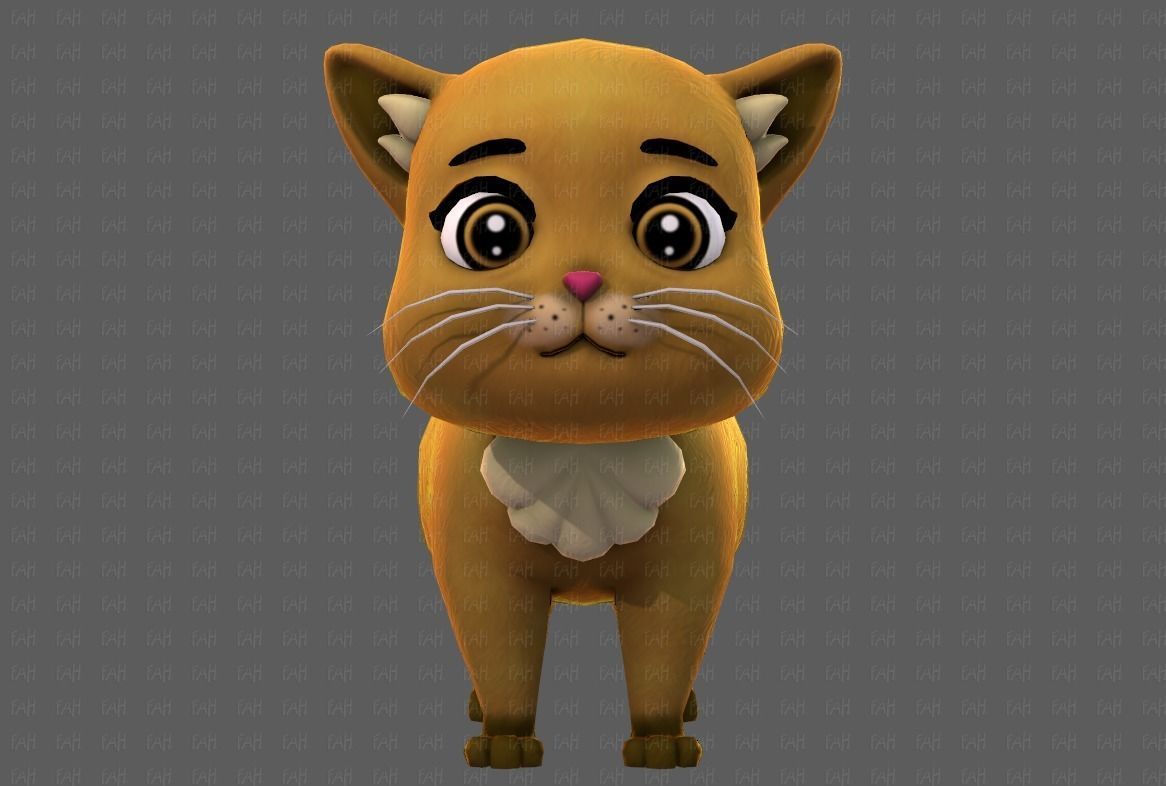 Cat Cartoon V05 Low-poly 3D model_17
