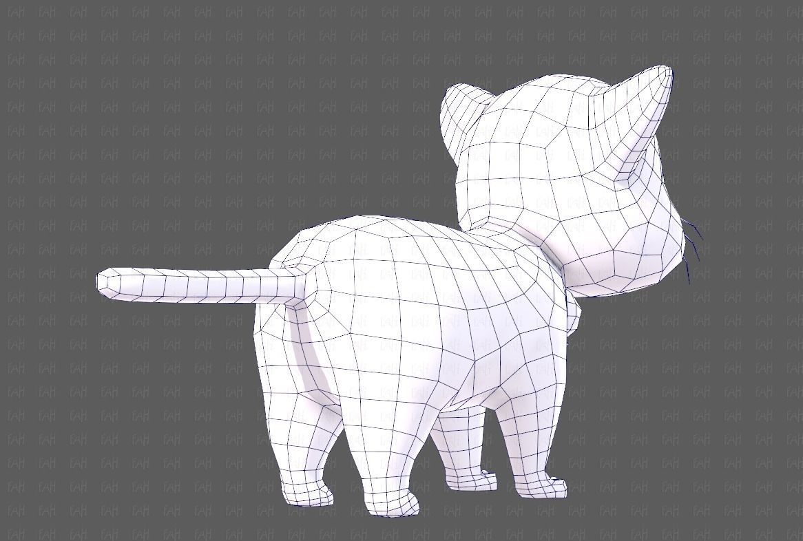 Cat Cartoon V05 Low-poly 3D model_28