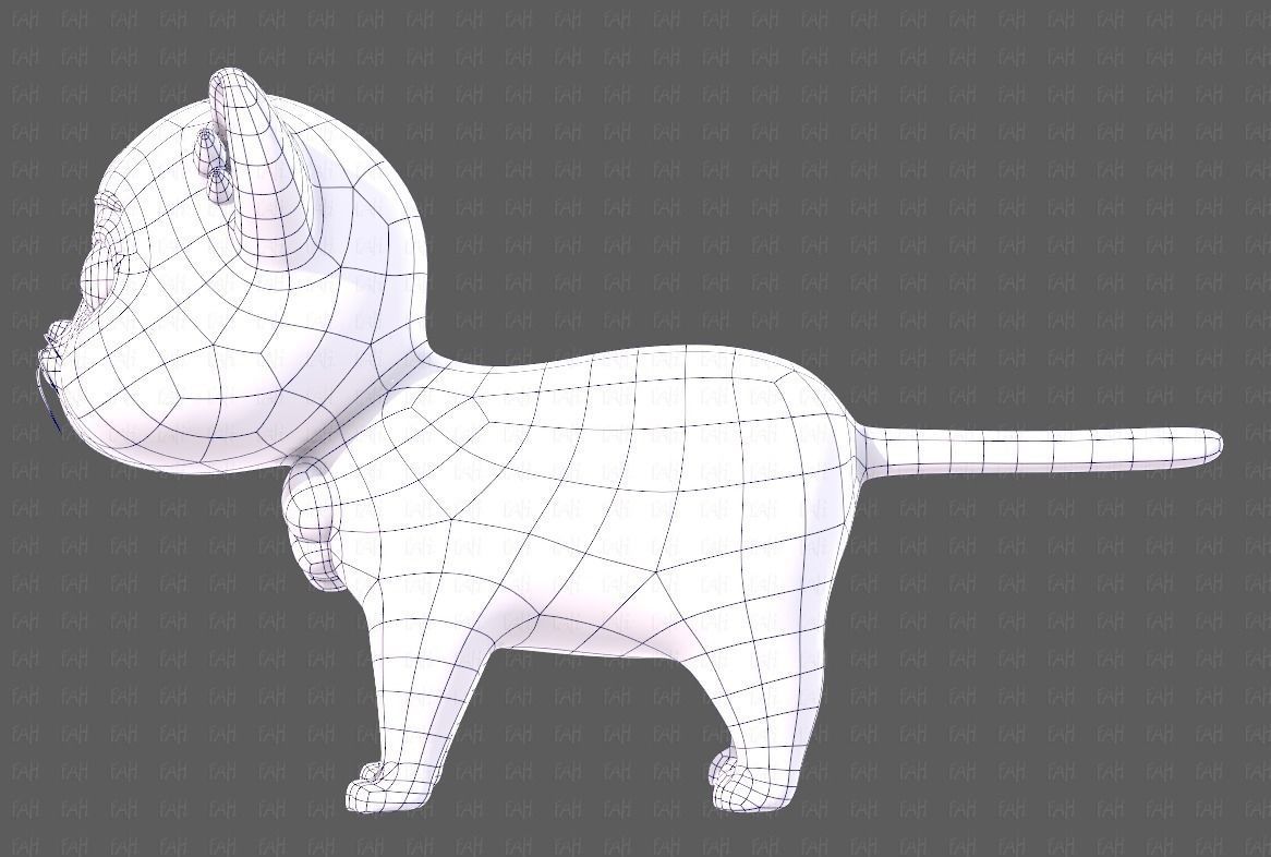 Cat Cartoon V05 Low-poly 3D model_15
