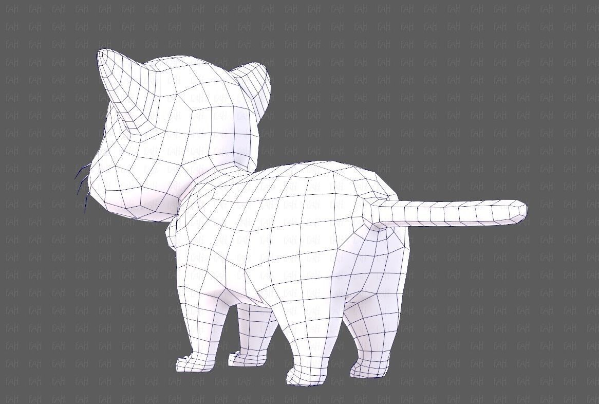 Cat Cartoon V05 Low-poly 3D model_30