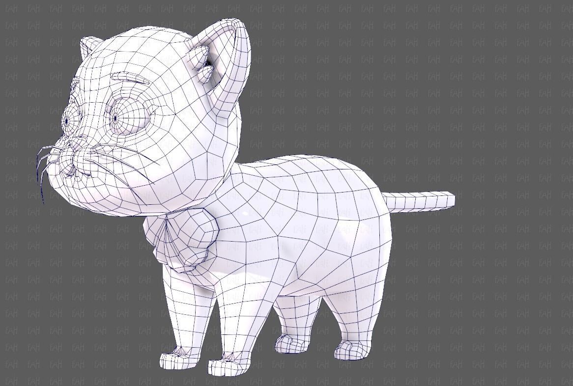 Cat Cartoon V05 Low-poly 3D model_32