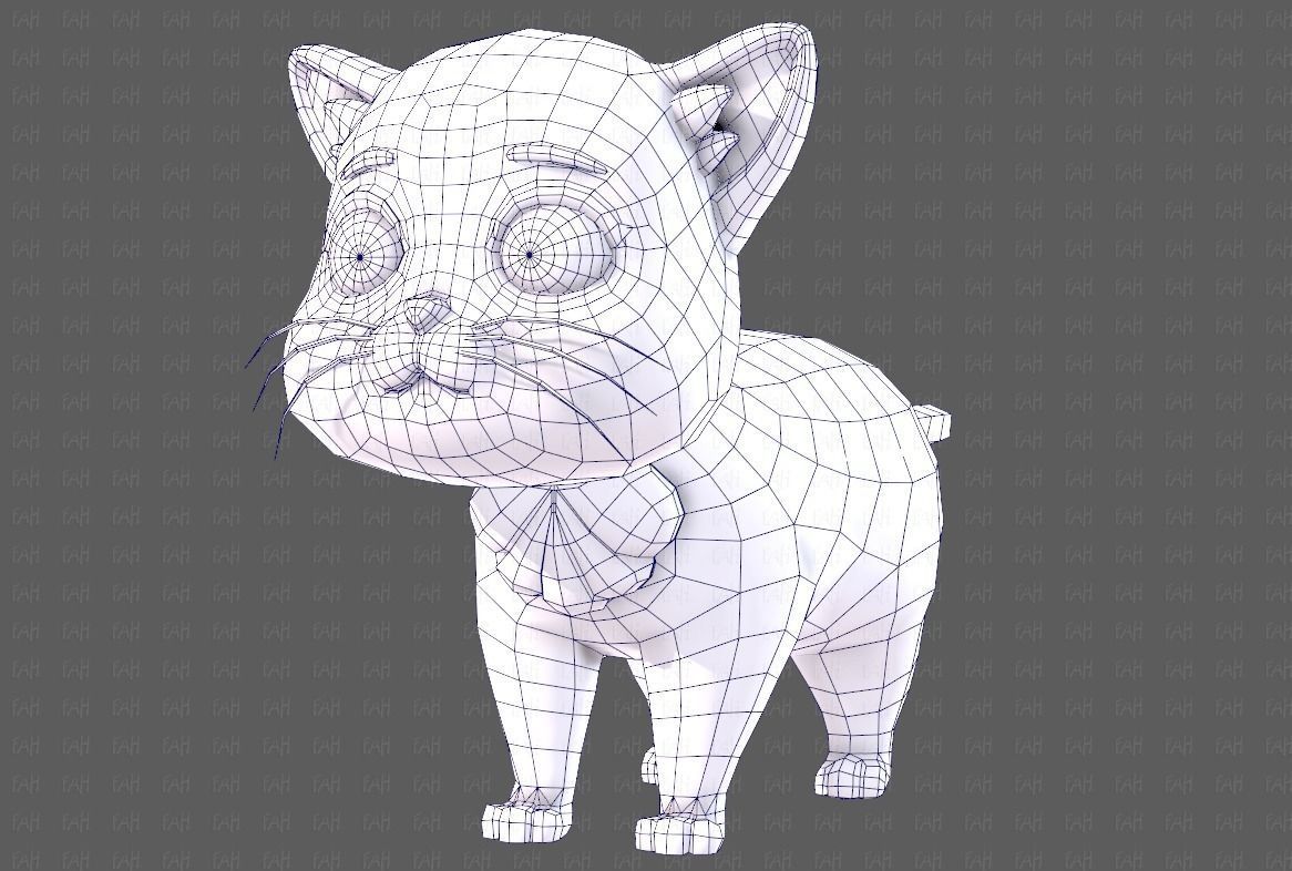 Cat Cartoon V05 Low-poly 3D model_44