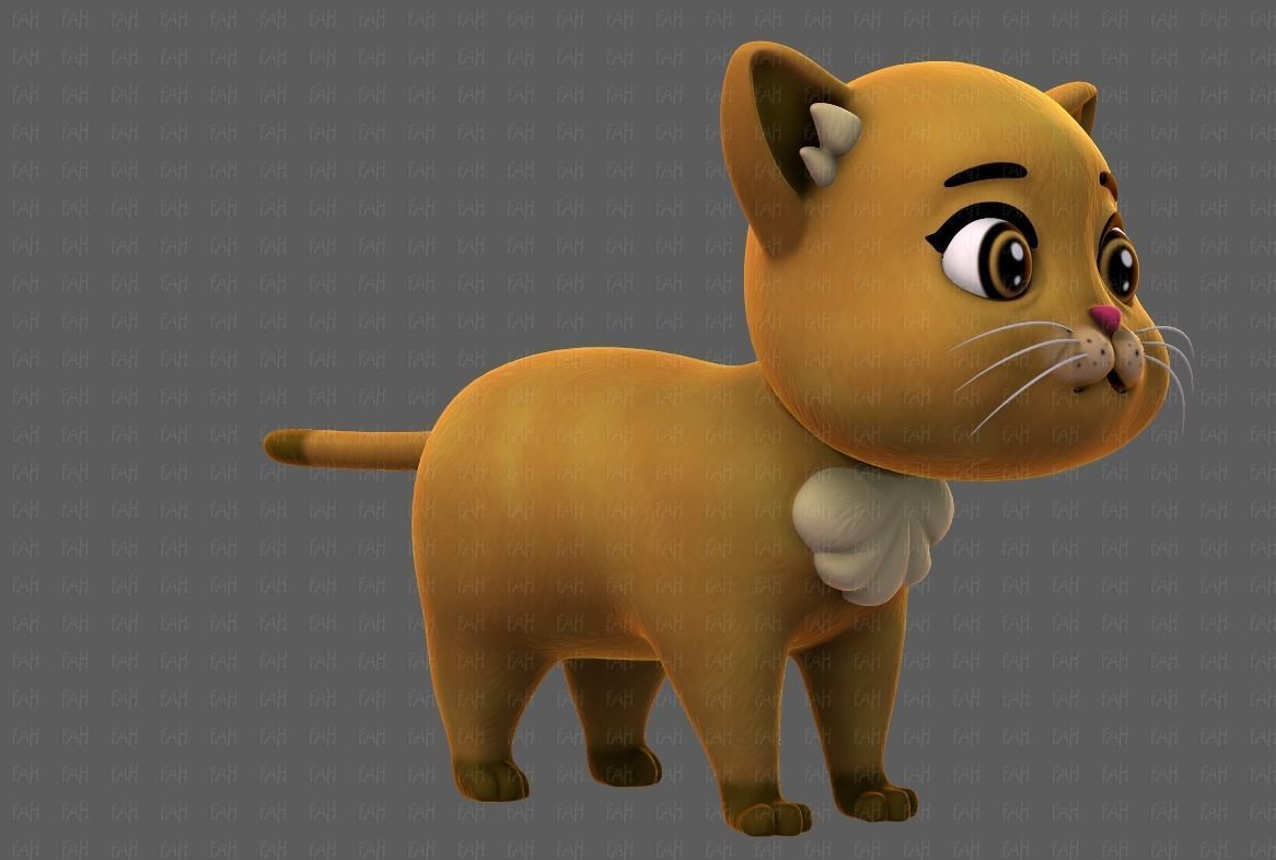 Cat Cartoon V05 Low-poly 3D model_2