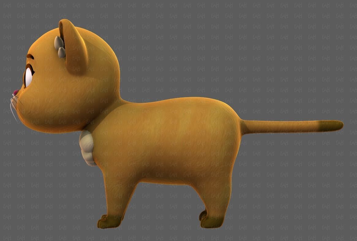 Cat Cartoon V05 Low-poly 3D model_7