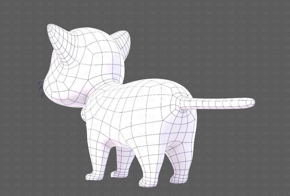 Cat Cartoon V05 Low-poly 3D model_14