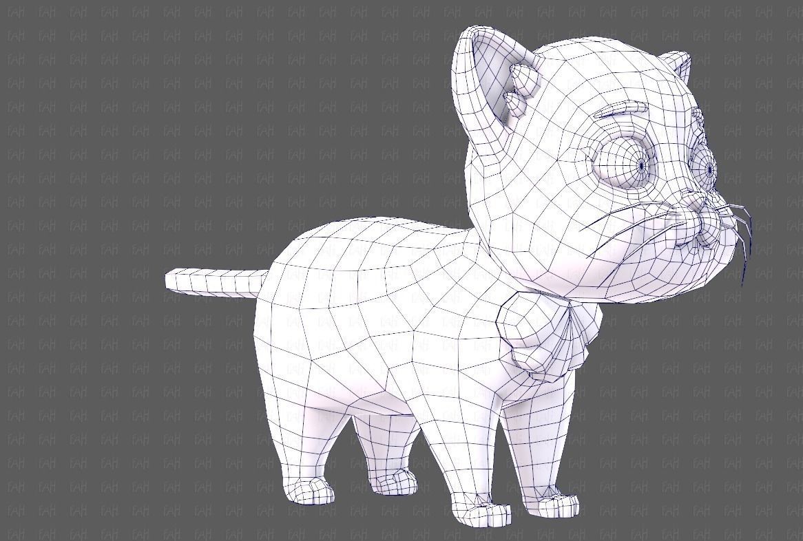 Cat Cartoon V05 Low-poly 3D model_26