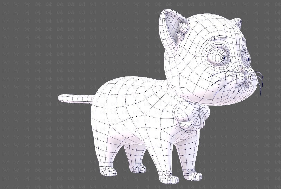 Cat Cartoon V05 Low-poly 3D model_10