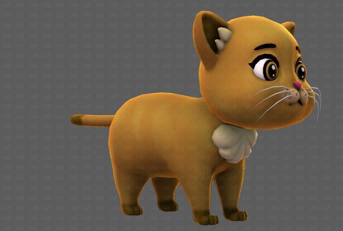 Cat Cartoon V05 Low-poly 3D model_18