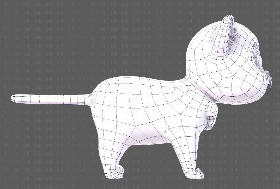 Cat Cartoon V05 Low-poly 3D model_11