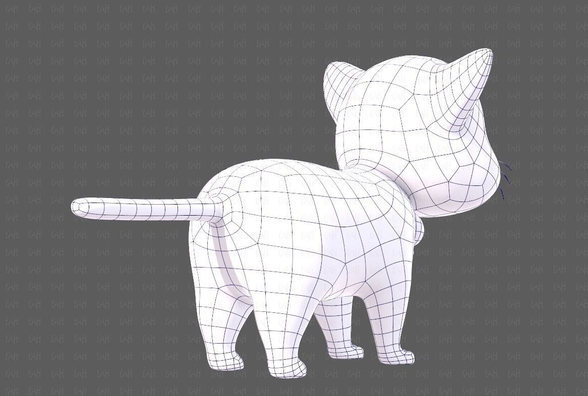 Cat Cartoon V05 Low-poly 3D model_12