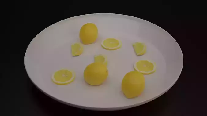 Lemon photorealistic Low-poly 3D model