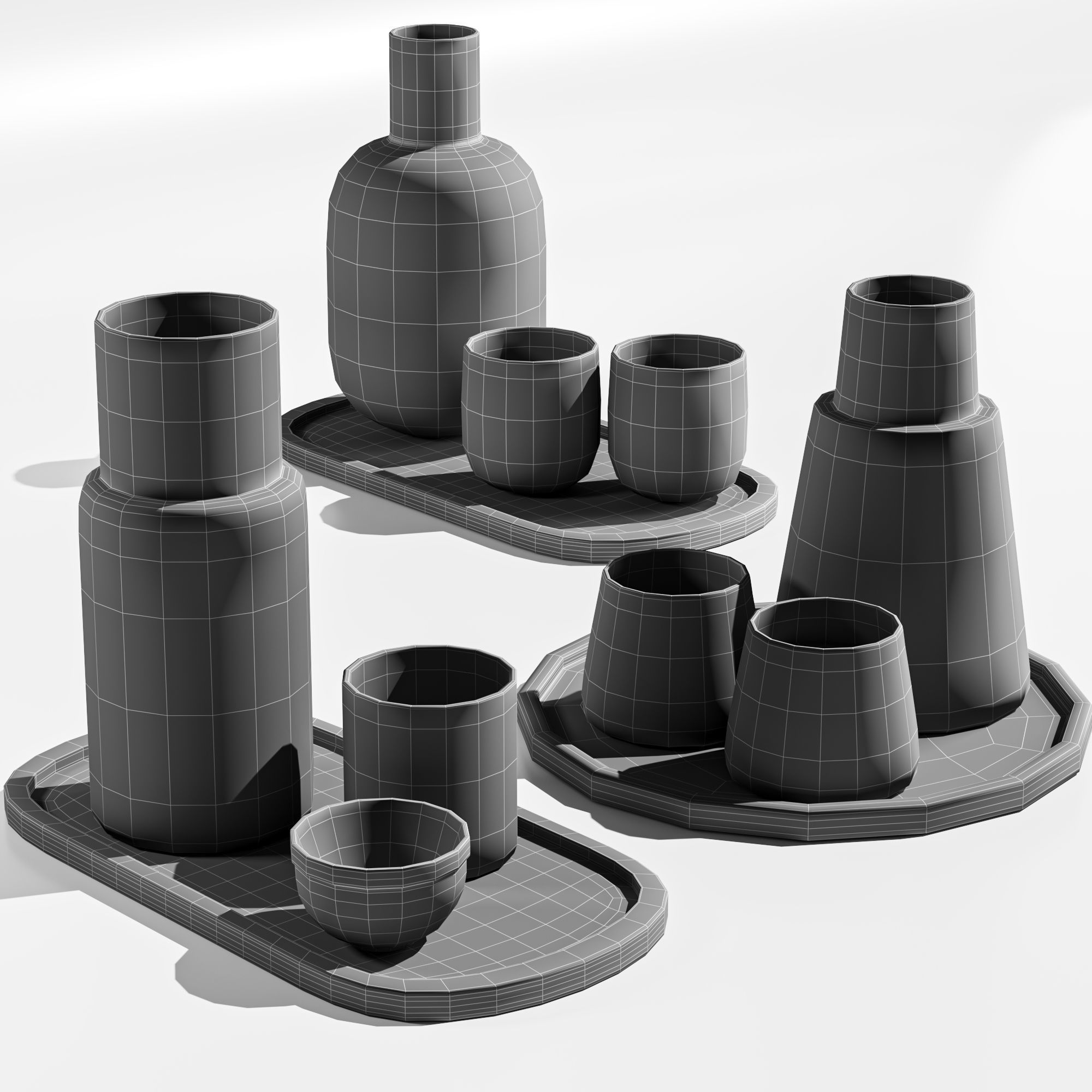 dishes tableware set 04 3D model_4