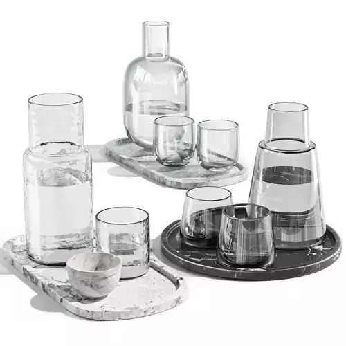 dishes tableware set 04 3D model