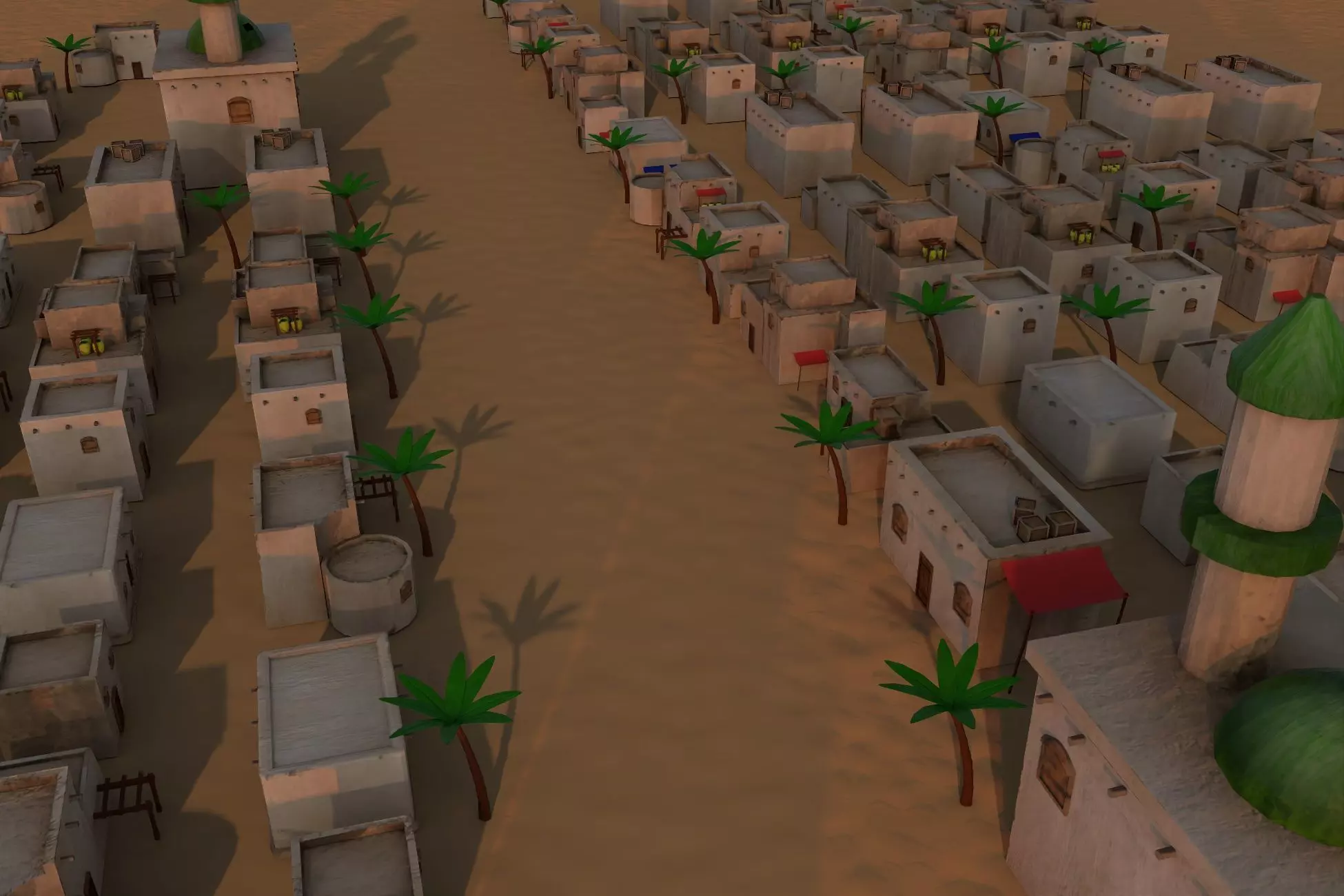 Arabic Desert Buildings Package Low-poly 3D model