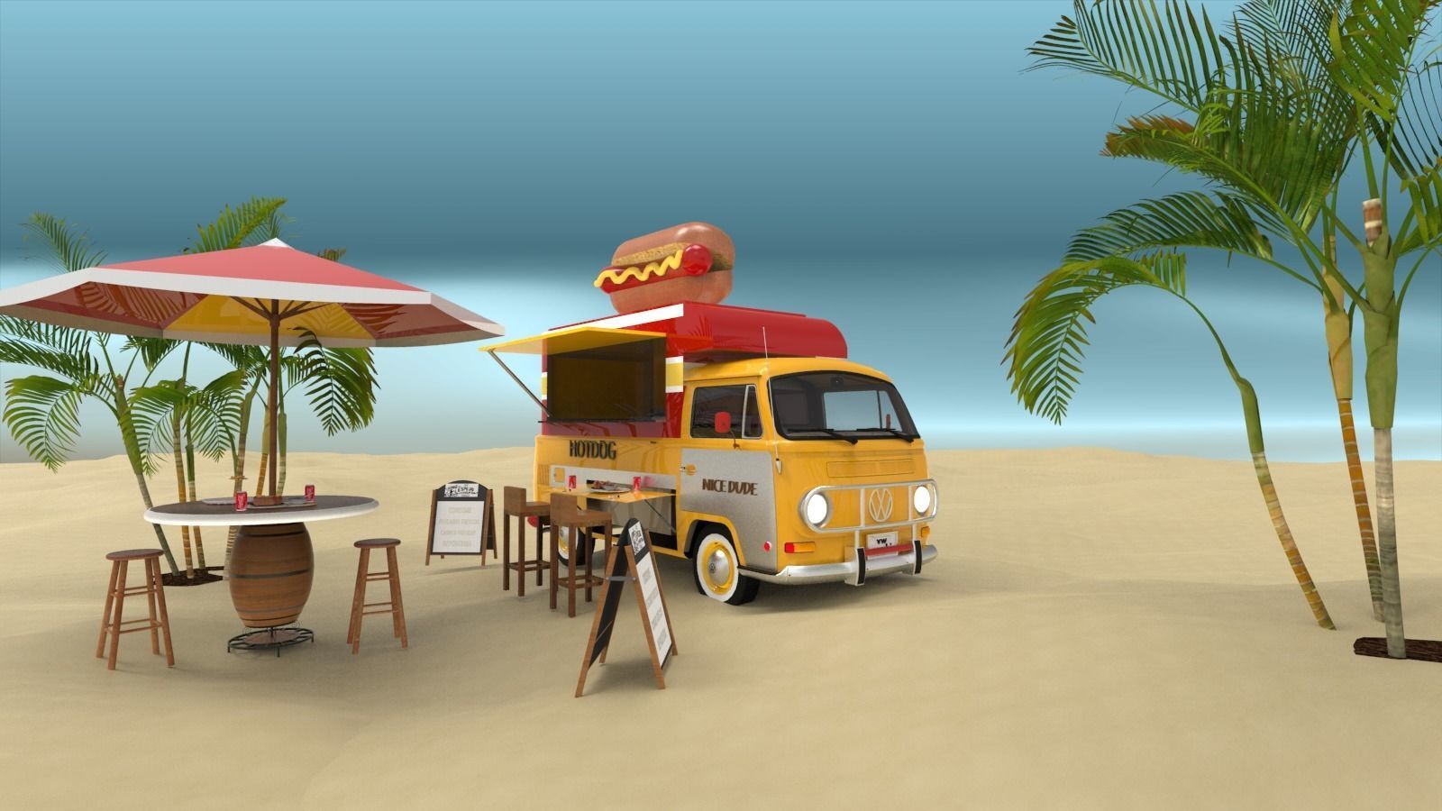 Mobile hotdog cafe 3D model_1