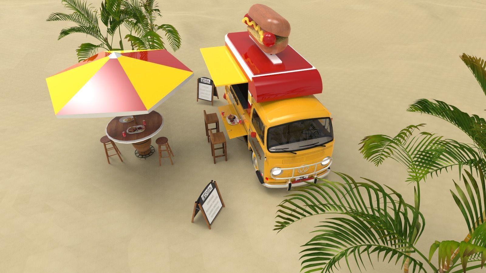Mobile hotdog cafe 3D model_7